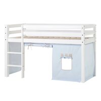 Hoppekids Eco Dream halfhoogslaper 70x160 grenen wit + Fairytail knight bedtent