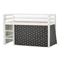 Hoppekids Eco Dream halfhoogslaper 70x160 grenen wit + graniet grijs bedtent