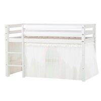 Hoppekids Eco Dream halfhoogslaper 70x160 grenen wit +  Ww tent foile bedtent