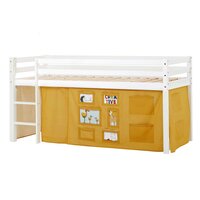 Hoppekids Eco Dream halfhoogslaper 90x200 grenen wit + Creator geel bedtent