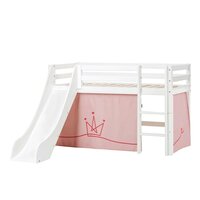 Hoppekids Eco Dream glijbaan bed 70x160 grenen wit + Princes bedtent
