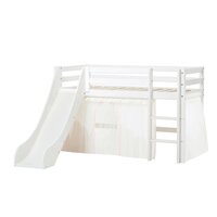 Hoppekids Eco Dream glijbaan bed 70x160 grenen wit + WW foile bedtent