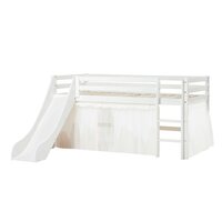 Hoppekids Eco Dream glijbaan bed 90x200 grenen wit + WW foile bedtent