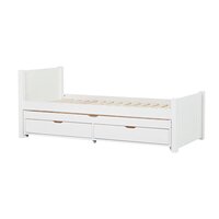Hoppekids Noah de luxe hoog bed met uittreklade 90x200 wit