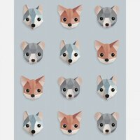 Studio Ditte Bosdieren behang ijsblauw