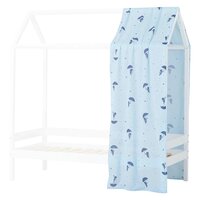 Hoppekids Ole lukoie blauw gordijn tbv 70x160 huisbed