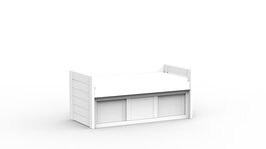 Mathy by Bols Dominique bedbank 90x190 met schuifdeur kast grenen wit