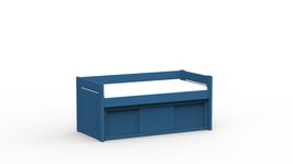 Mathy by Bols Dominique bedbank 90x190 met schuifdeur kast grenen atlantisch blauw