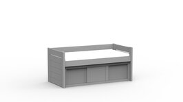 Mathy by Bols Dominique bedbank 90x190 met schuifdeur kast grenen cement grijs