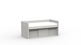 Mathy by Bols Dominique bedbank 90x190 met schuifdeur kast grenen pearl grijs