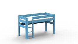 Mathy by Bols Dominique halfhoogslaper 90x200 grenen Azur blauw