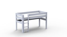 Mathy by Bols Dominique halfhoogslaper 90x200 grenen poeder blauw