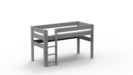 Mathy by Bols Dominique halfhoogslaper 90x200 grenen cement grijs