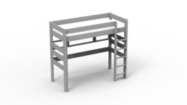 Mathy by Bols Dominique hoogslaper Xl 90x200 grenen cement grijs