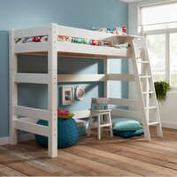 Nova hoogslaper 90x200 schuine trap deelbaar grenen wit