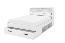 Sabia twijfelaar bed met vakken en lade 140x190 wit 