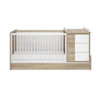 Sacha babyledikant / peuterbed 70x140 / juniorbed 90x200 eiken wit 