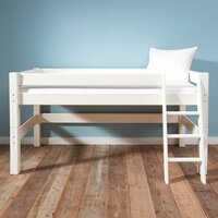 Nova halfhoogslaper 90x200 schuine trap deelbaar grenen wit