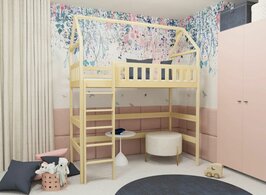 Otranto huisbed hoogslaper massief grenen 90x200 naturel