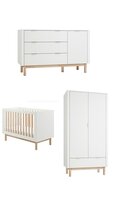 Miloo 3-delige babykamer set 1 deur wit- naturel