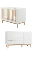 Miloo 2-delige babykamer set 1 deur wit- naturel