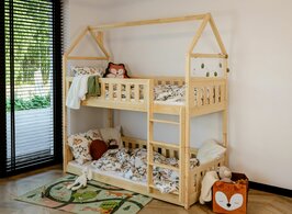 Poglino stapelbedhuisje massief grenen 90x200 naturel