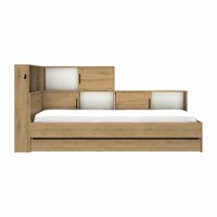 Erwan hoekbed met vakken kastjes 90x200 eiken rustiek