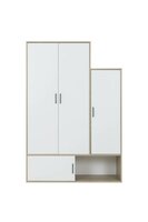 Erwan 4 deurs kast kastanje hout / wit look