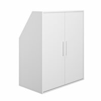 Schuine wandkast 2 deurs wit