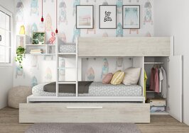 Trasman Adrano stapelbed met bedlade 90x200 wit 