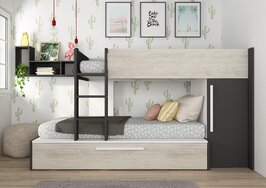 Trasman Adrano stapelbed met bedlade 90x200 antra