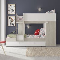 Trasman Mineo stapelbed met bedlade 90x190 wit 
