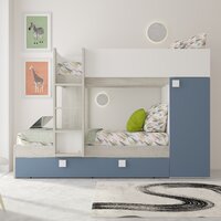 Trasman Mineo stapelbed met bedlade 90x190 blauw