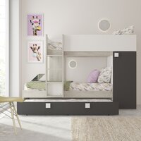 Trasman Mineo stapelbed met bedlade 90x190 antra