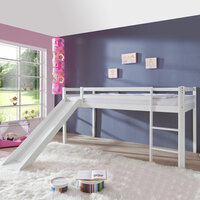 Infanskids Pino halfhoogslaper met glijbaan 90x200 beuken wit