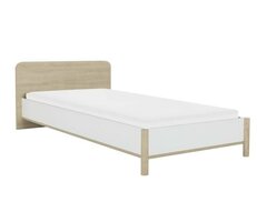 Matis twijfelaar bed 120x200 wit - naturel hout look