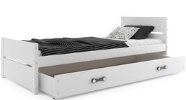 Borgia 1-persoons bed 90x200 met lade grenen - mdf wit / *gratis matras