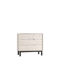 Country commode 3 laden grenen white wash