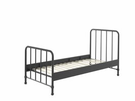 Bronxx metalen 1-persoons bed 90x200 zwart