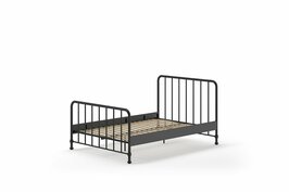 Bronxx metalen twijfelaar bed 140x200 zwart