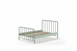 Bronxx metalen twijfelaar bed 140x200 olijf