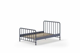 Bronxx metalen twijfelaar bed 140x200 denim blue