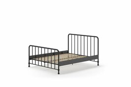 Bronxx metalen 2-persoons bed 160x200 zwart