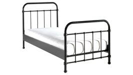 New York metalen 1-persoons bed 90x200 zwart