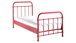 New York metalen 1-persoons bed 90x200 rood 