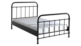 New York metalen twijfelaar bed 120x200 zwart 