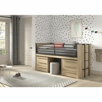 Sam halfhoogslaper met bureau en 2 laden kastjes 90x200 eiken look