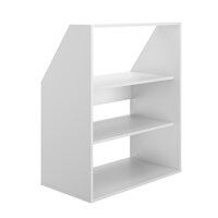 Schuine wandkast open met planken wit