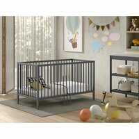 Jaxx Dino meegroei ledikant 70x140 beuken antraciet