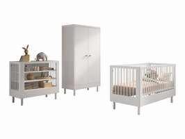 Forrest 3-delige meegroeikamer set massief beuken wit